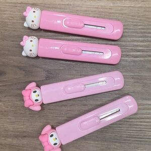 Cute Pink Hello Kitty/My Melody Mini Safety Cutters - Set of 4